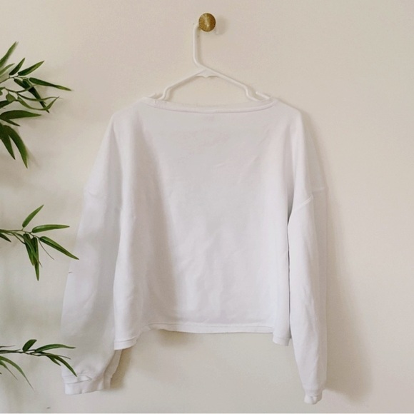 Nike Dri-Fit Terry Fleece Crewneck Sweatshirt Revolve Rainbow White sz womens XL - Picture 6 of 8